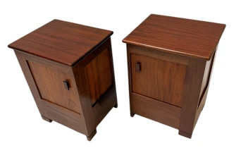 Art Deco Modernist Nightstands by J.A. Muntendam for L.O.V. Oosterbeek, 1920s